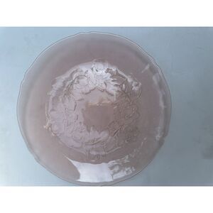 Vintage Arcoroc‎ France Pink Frosted Rose Rosaline Large Plate 10 1/4" Dia.